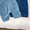 Baby Romper: Soft Denim, Turn-Down Collar, Snap Closure, Stylish Jumpsuit for 0-2 Years, Perfect for Spring & Autumn.