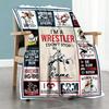 Wrestling144 Customize Text Blanket Cozy Personalized Blanket Comfortable Throw For Office Chair Nap Bedding Living Room Four Seasons Universal