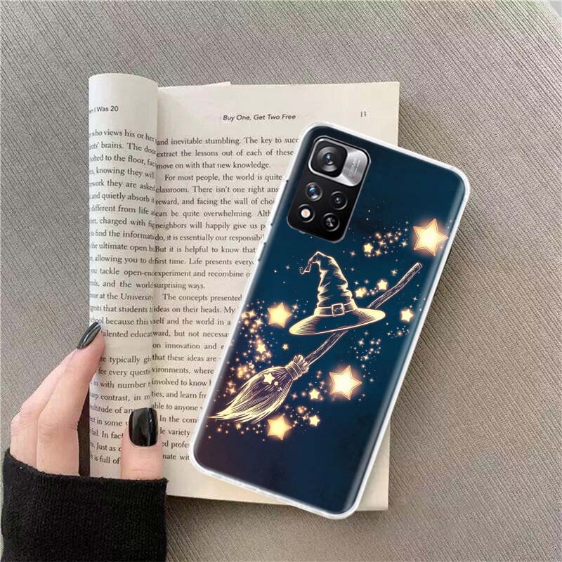 Halloween Wizard Hat Horror Fun Phone Case For Redmi Note 13 12 Pro Plus 14 15 Pro 5G 11 11T 11E 11S 10 Pro 10S 9 9S Cover Cell