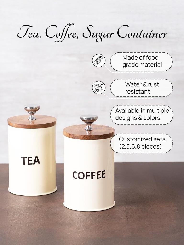 Набор контейнеров (3 шт, 1100 мл), Tea Coffee Sugar Containers Set of 3,  Nestroots