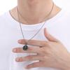 Personalized Stainless Steel Pentagram Pendant Necklace for Men Women Hip Hop Gold Color Trend Jewelry Round Charms Gift