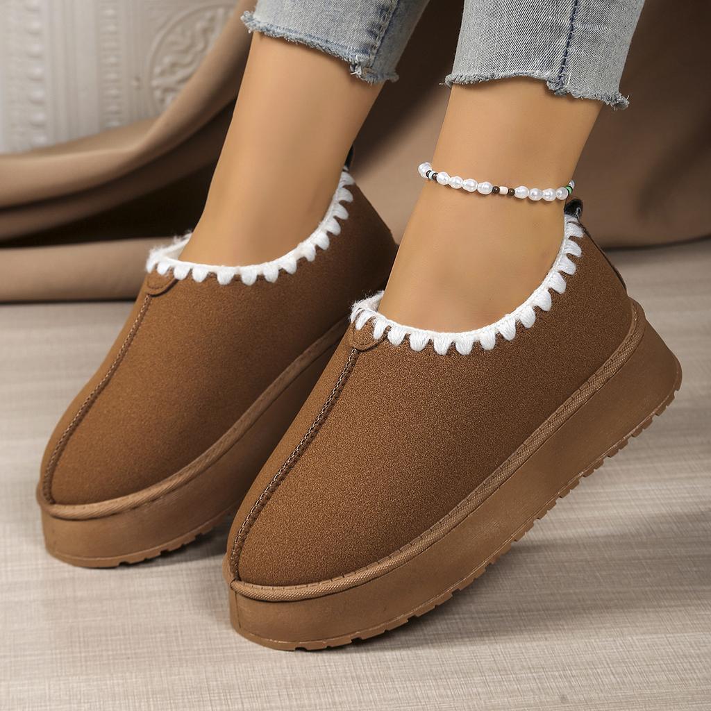 Fashion Winter New Women Cotton Shoes Thick Soles Warm Women Furry Hairy Snow Boots Causal Outdoor Fashion Ladies Plush Shoes Soft Home