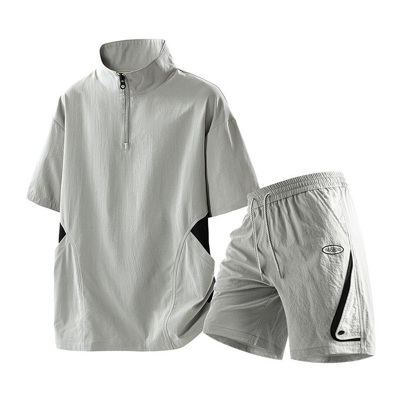 Sportanzug Herren Sommer Herren Übergröße Kurzarm Shorts Freizeitset