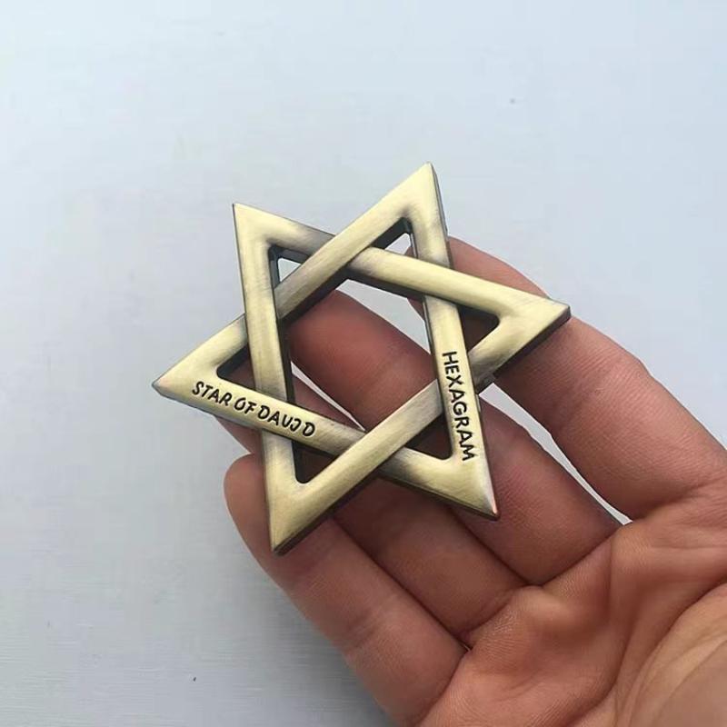 Hexagram Car Logo Decals Scratch Cover Stickers for Car Bod Modified Rear Emblems and Fuel Tank Cap Badges