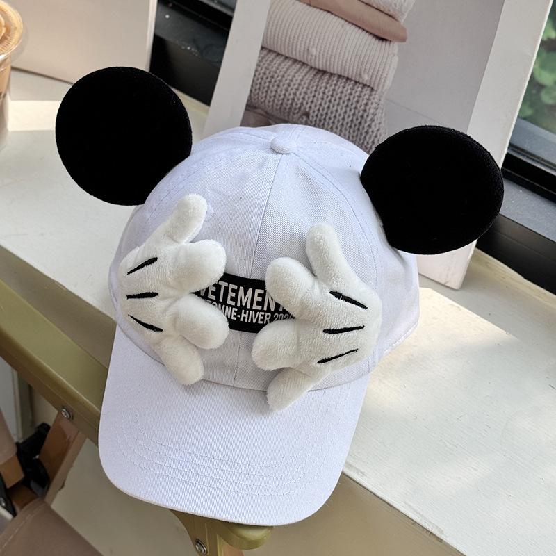 Original homemade cartoon cover face Mickey parent-child baseball cap polished cotton children's cap outdoor outing hat