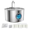 3.2L Dog Water Fountain Stainless Steel Quiet Pet Fountain with Quadruple Filtration Splash-Free Purification Fountain with Visual Water Level