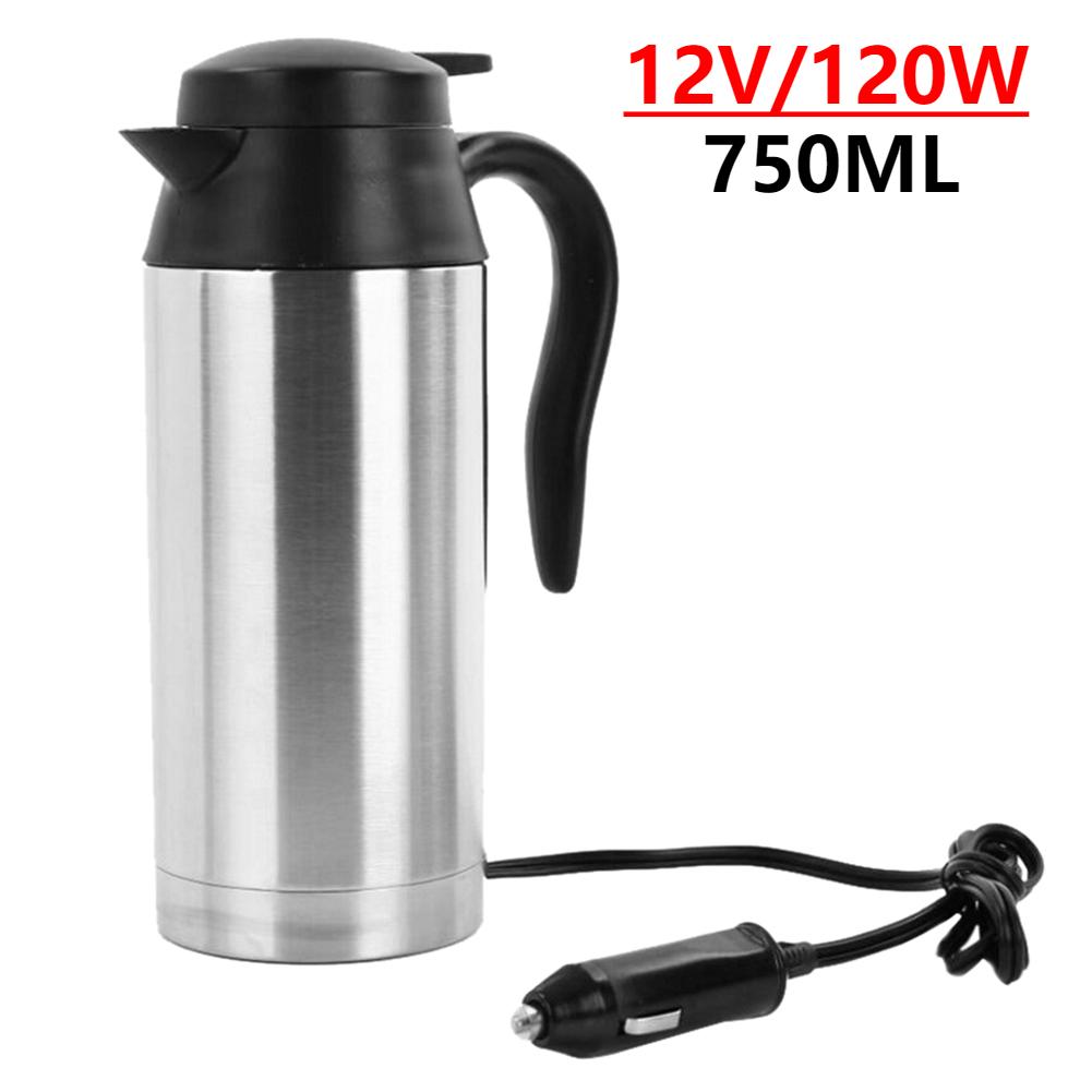 1200ML/750ML Large Capacity Car Hot Kettle Car Truck Water Heater Auto Shut Off 12/24 V Fast Boiling for Coffee Tea Drinks Pots