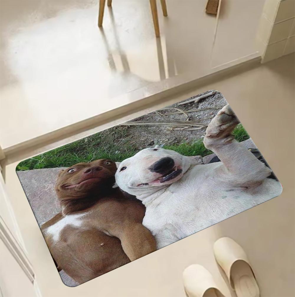 

VIKAMA Pet Funny Dog Printed Carpets Bathroom Non-slip Floor Mats Bedroom Bathroom Non-slip Floor Mat Home Decoration 40cmx60cm