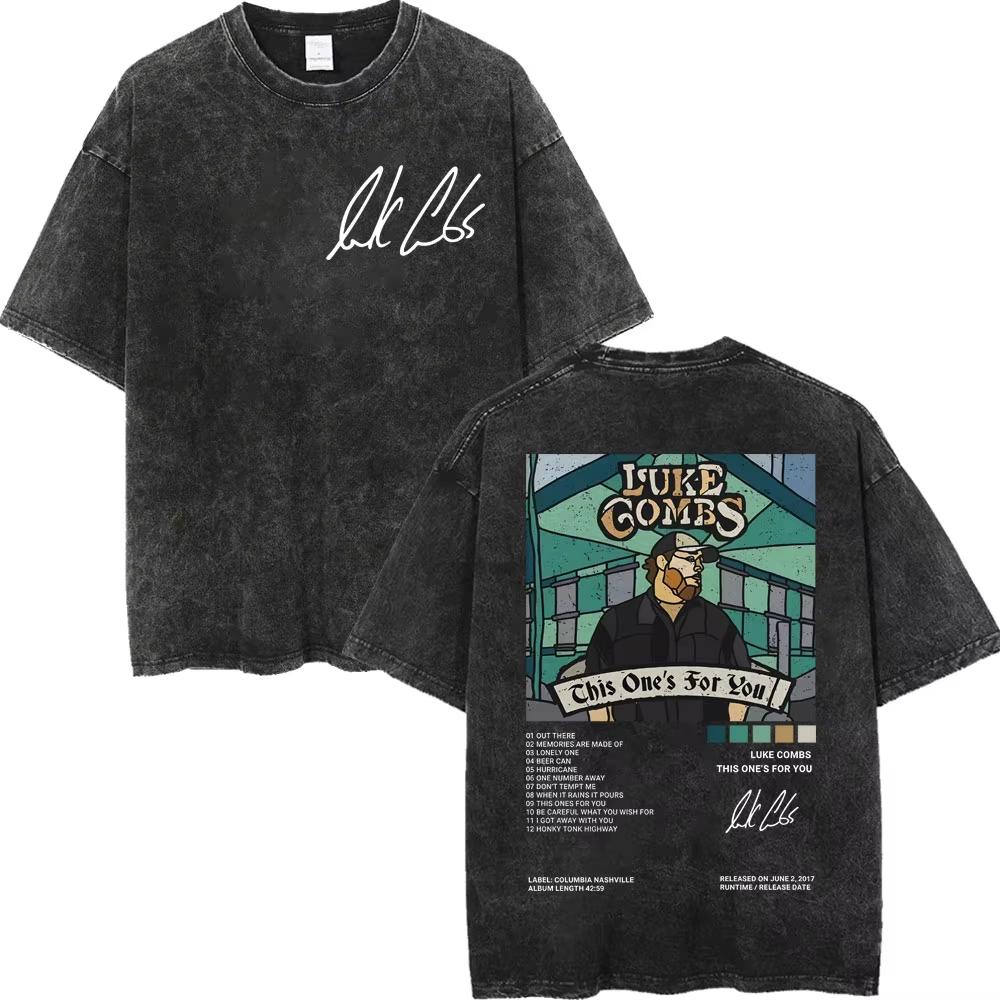 Simple Chic Street Clothing Vintage Gewassen Luke Combs Tour 2026 Merch T-shirts Mannen Vrouwen Mode Y2k Oversized T-shirt Zomer Mode Trendy Tee XXXL