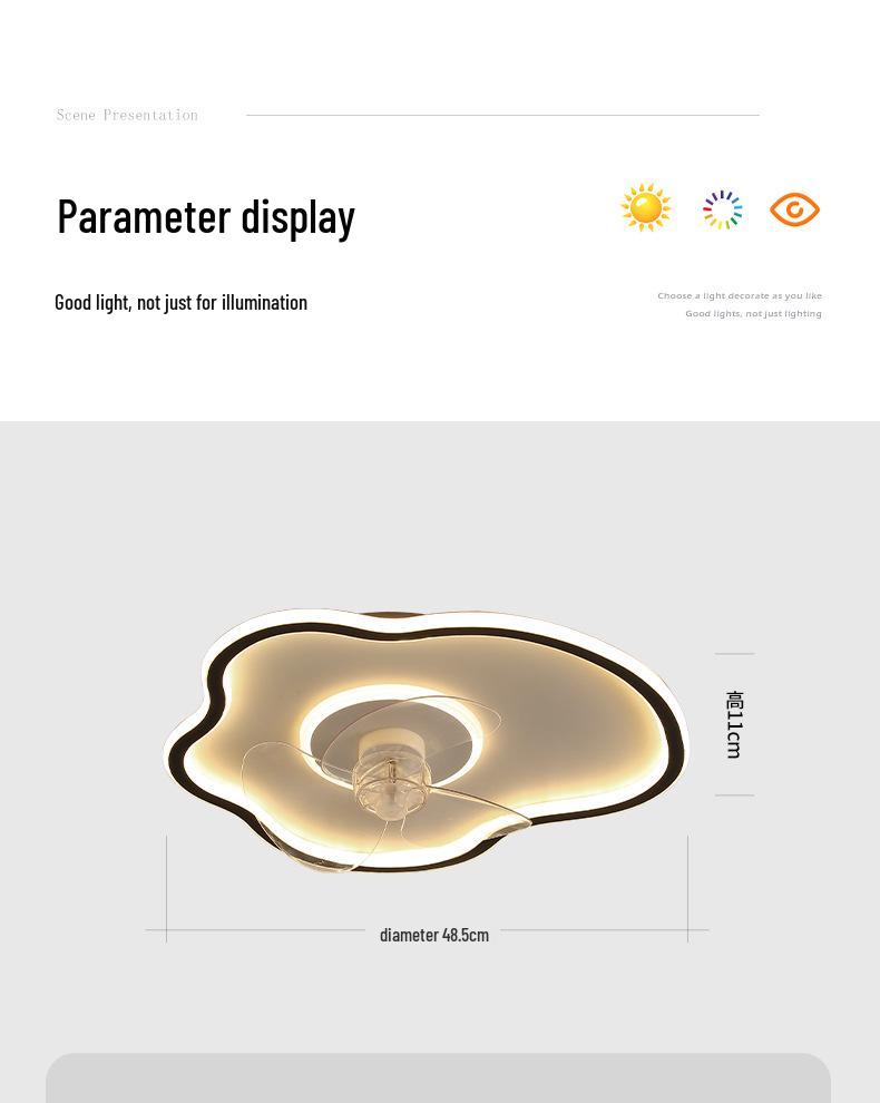 Modern Smart Ceiling Fan Light for Bedrooms, Restaurants & Children's Rooms - Cloud Design L263