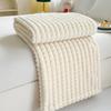 Plaid Faux Fur Rabbit Hair Striped Blanket for Sofa or Office Use