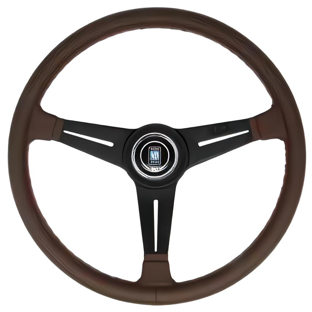 NARDI CLASSIC 38 Braunes Glattleder mit braunen Nähten und schwarzen Speichen, 380 mm, N522