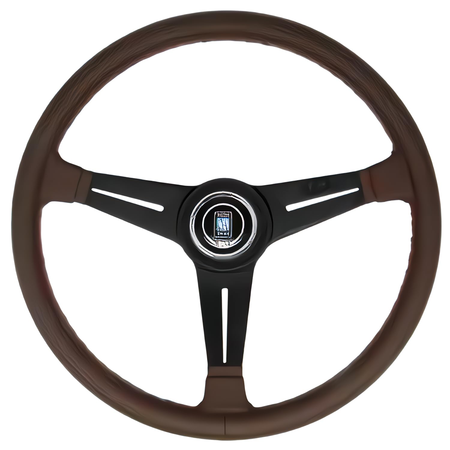 

NARDI CLASSIC 38 Brown Smooth Leather with Brown Stitching and Black Spokes, 380mm, N522
