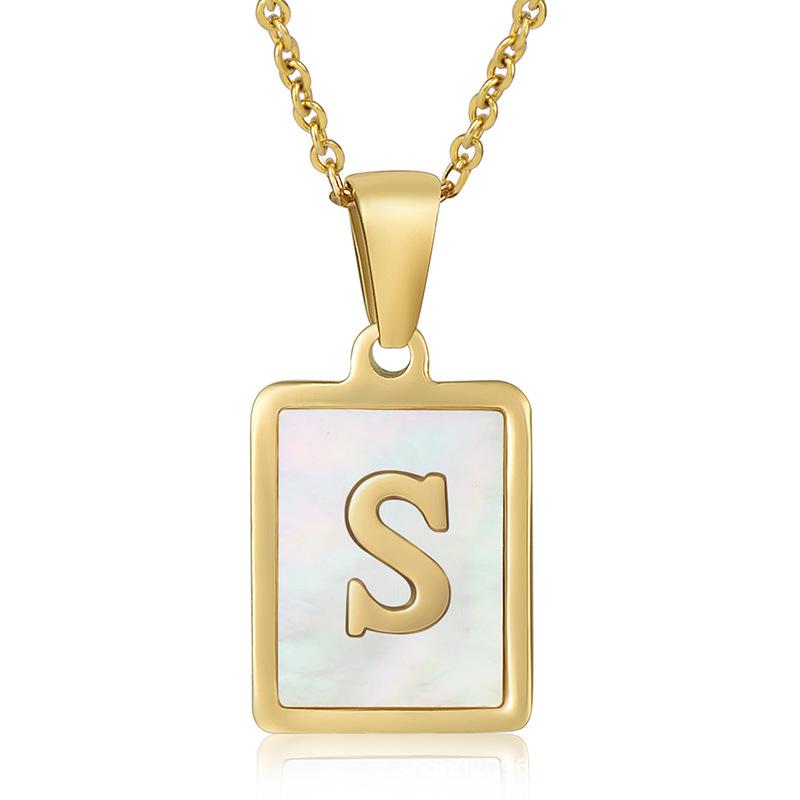 2026 Three-dimensional Shell Letter Necklace Women's 26 Letter Pendant Non-fading Jewelry