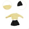 1/12 Long Sleeve Pullover and Skirt Costume Casual Off Shoulder Sweatshirt for 6inch Female Doll