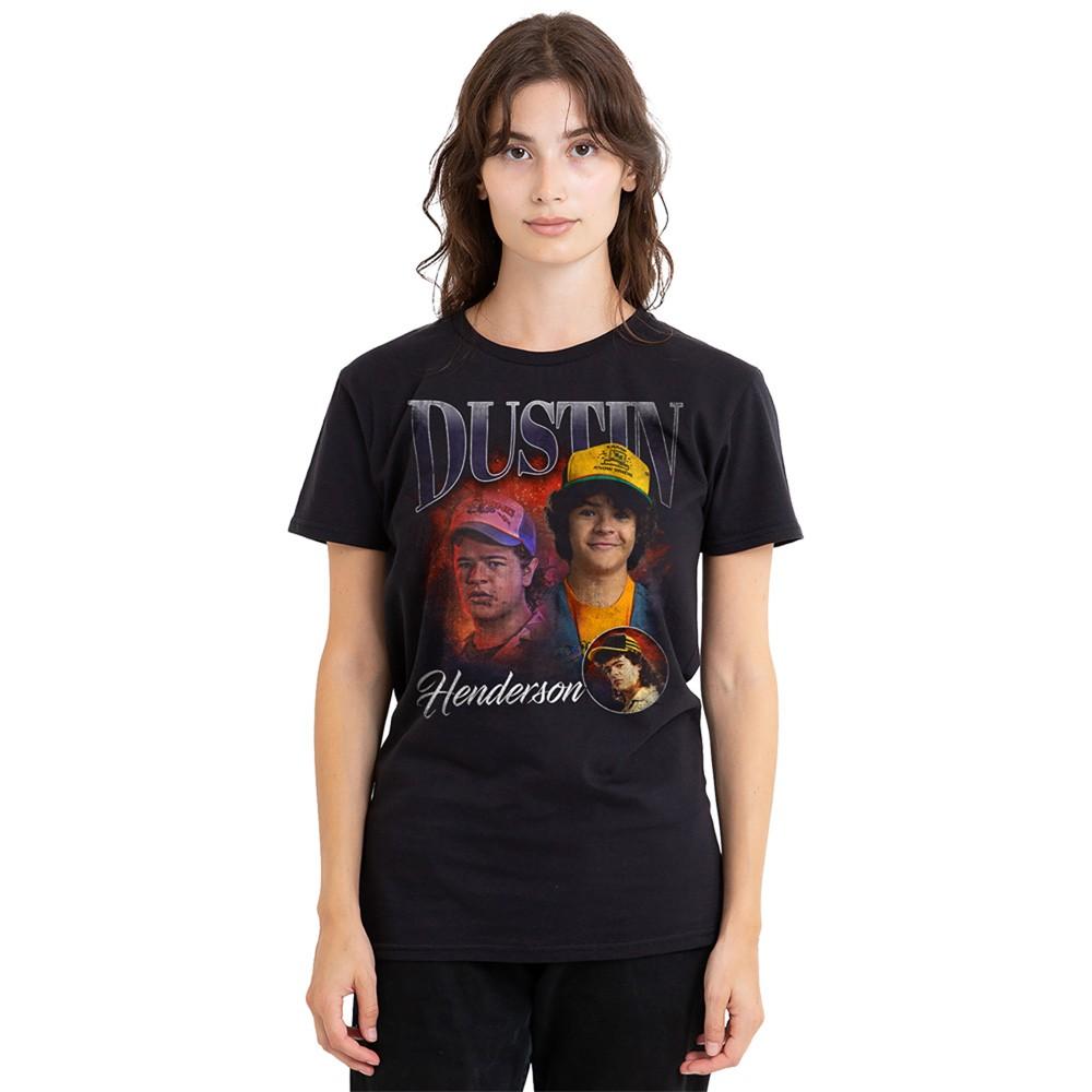 Stranger Things Dustin Homage Womens T-Shirt S-2XL Black XXXL