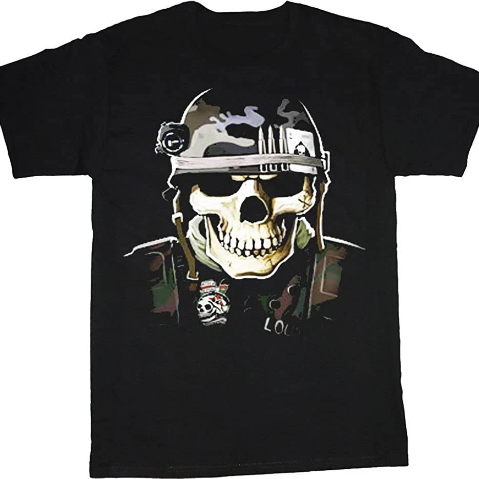 Military Skull Army Marines USMC Tshirt Mens 100 Cotton Casual Tshirts Loose Top Size S3XL
