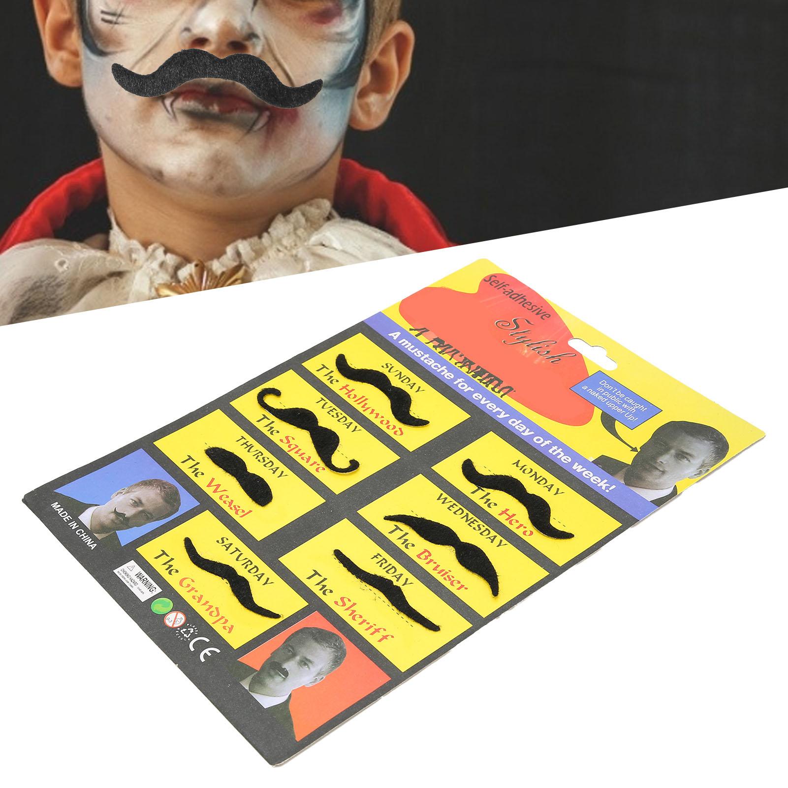 6 Bigotes Y Barbas Postizas Autoadhesivas Para Disfraces, Cosplay Y Fiestas De Halloween, Navidad O Cumpleaños
