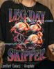 Leg Day Skipper Flamingo Lightning Comfort Colors® Tshirt, Vintage Gym Workout Graphic Tees, Retro Y2K Streetwear Funny Animal Gift