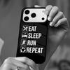 EAT SLEEP RUN REPEAT Pattern Magnetic Wireless For Magsafe Phone Case For iPhone 17 11 12 13 14 15 16 Pro Max Plus Cover