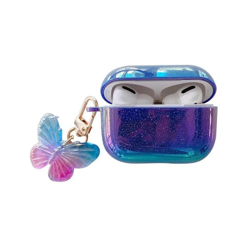 

Портативный чехол для наушников Airpods 1 2 PRO, милые чехлы-бабочки, противоударный противоскользящий жесткий чехол для ПК