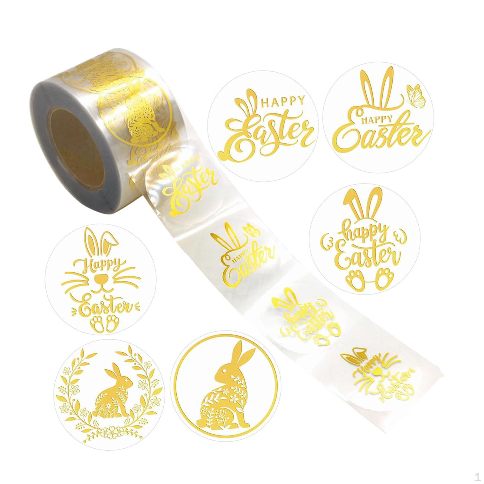 

1 Roll Easter Stickers Transparent Eggs Self- PVC Gift Labels Decorative Suitable for Home 2.5cm
