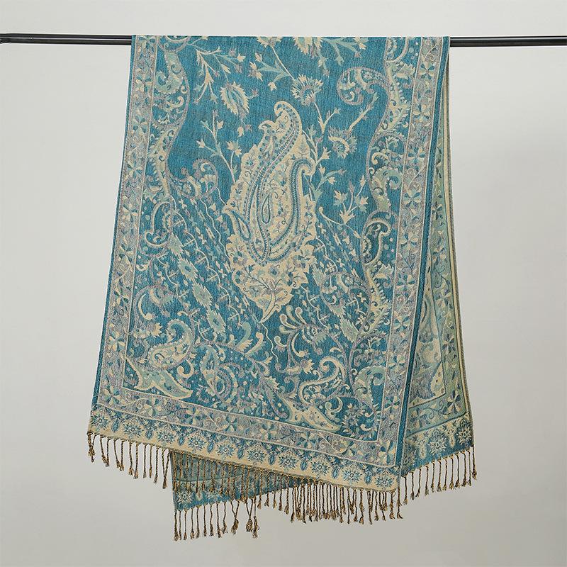 Women's Luxury Autumn Cashmere Printed Jacquard Shawl Scarf