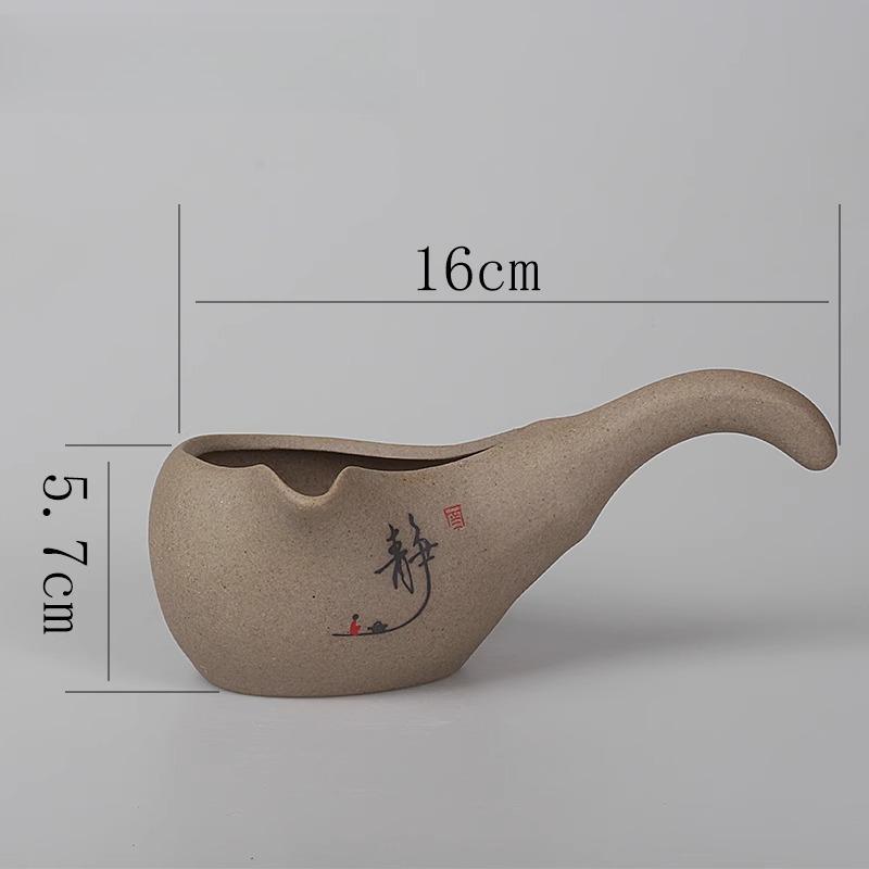 

150ml Rough Ceramic Fair Cup Household Chinese Tea Set Anti Scald Side Handle Tea Dispenser Tea Water Integrated Separator