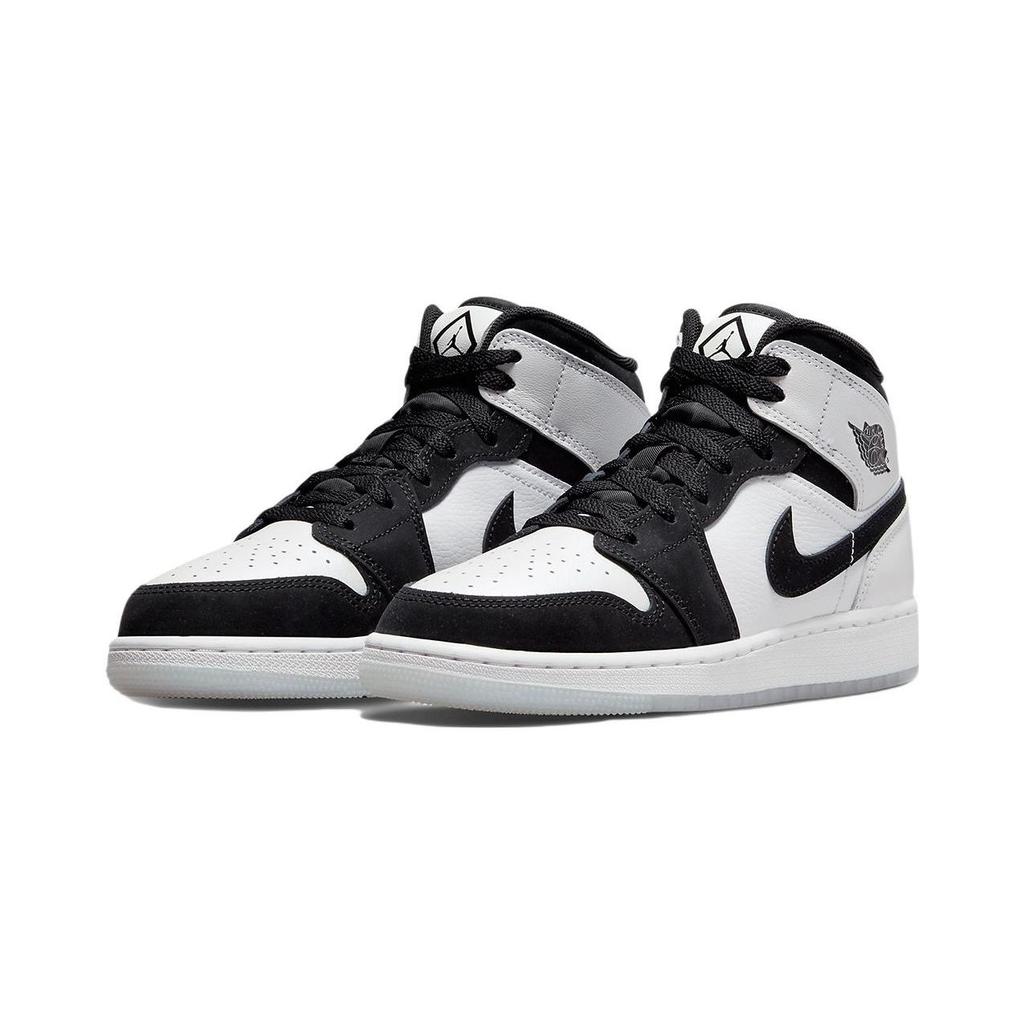 Air Jordan 1 Mid SE PS Diamond Kinder-Sneaker Weiß Mehrfarbig Schwarz DN4323-100