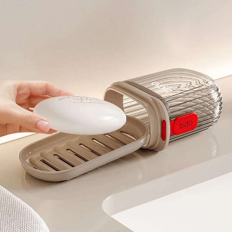 Travel Soap Box Portable Soap Dishes Sealed Drainage Soap Case  Waterproof Soap Organizer Tray Leak Proof Soap Organizer
