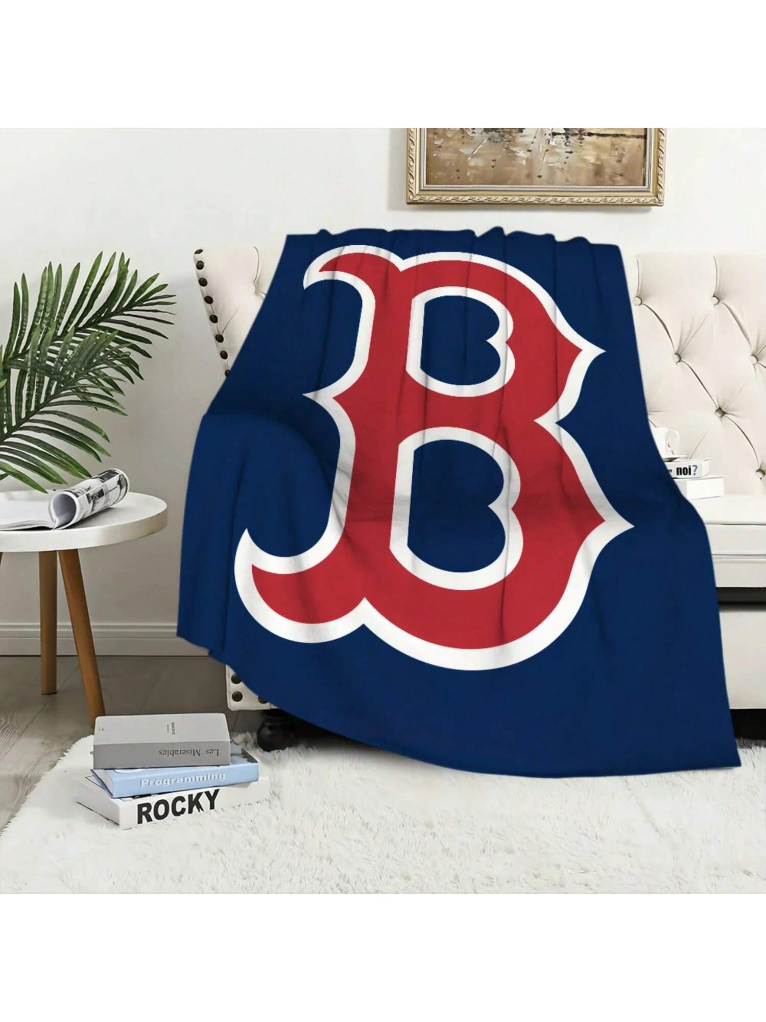 

Бейсбол Бостон Ред Сокс Одеяло Одеяло Для Дивана Дивана Путешествий Дома Пеших Прогулок Пикника Кровать Постельные Принадлежности Фланелевое Одеяло Подарок на День Рождения 75X95CM серый