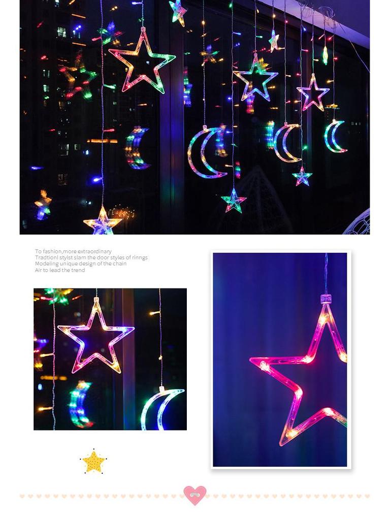 Waterproof Outdoor LED Solar String Lights - Curtain Style for Christmas & Courtyard Decorations