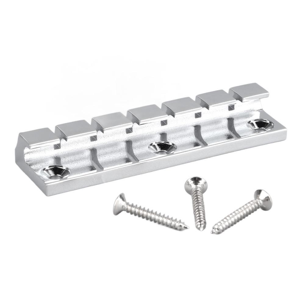 Silver Color Electric Guitar Bridge Metal Material Fixed Saddle Bridge  Electric Guitar Replacement