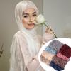 High Qulaity Solid Color Silk Scarf Shining Chiffon Chiffon Hijab Veil Soft Long Head Wrap Outdoor