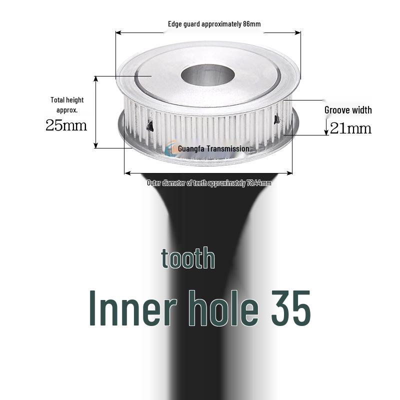 Dual-Sided Flat Timing Pulley: 5M50 Teeth, Width Options 11/16/21/27AF, Bore Size 8-30.