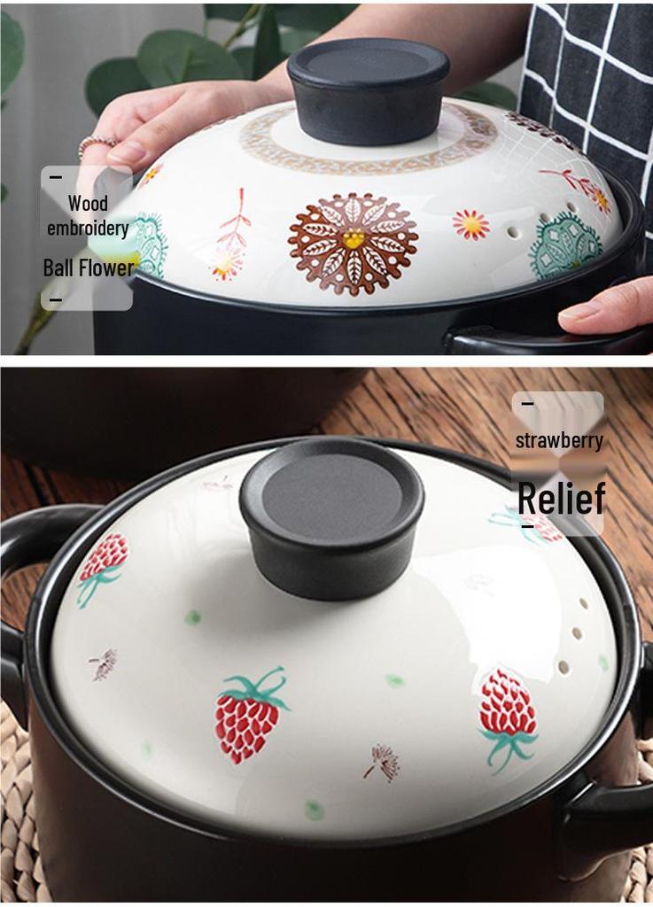 Hand-Painted Clay Pot Lids: Black, White, & Multi-Color Options for Soup-Making