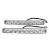 2Pcs White Color Daytime Running Lights 9-LED LED Strip Lights Driving Lamps  Daytime Use