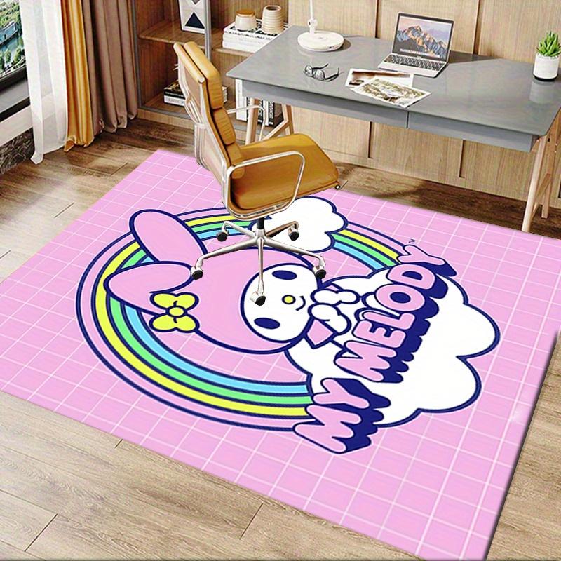 Office Rug My Melody, Rainbow Anti-Slip Rug, Machine Washable for Living Room, Bedroom, Office, Multiple Sizes, Bedroom Mat, Decorative Mat, Durable M