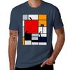 mondrian painting plus cat TShirt Work Daily Short Sleeve Top TShirt