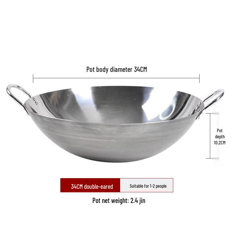 Nitrided Coated Double-Handle Wok