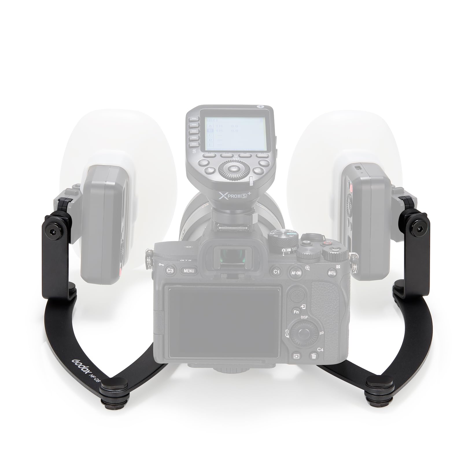 

Гибкий кронштейн для вспышки GODOX с двойным креплением для вспышки, вращающаяся головка из алюминиевого сплава, регулируемая со стандартной резьбой, совместимая с цифровыми зеркальными камерами MF-DB