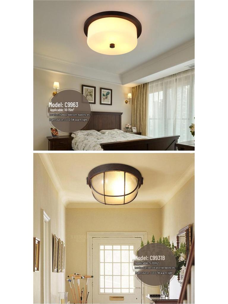 American Retro Industrial Ceiling Light for Bedroom, Dining Room, Balcony, Corridor, Aisle, and Entrance
