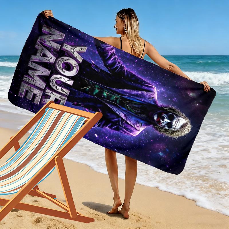 Name Custom Clown Joker Print Beach Towel, Large Soft Quick Dry Towel for Beach Camping Swimming