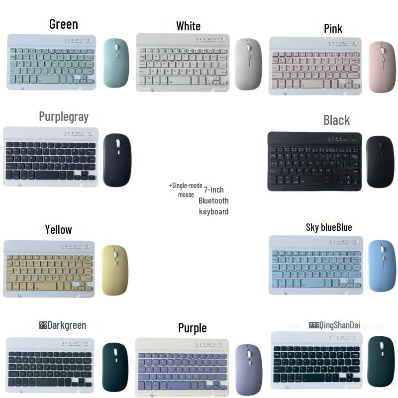 Multilingual Bluetooth Keyboard & Mouse Set for iPad, Phone, Tablet