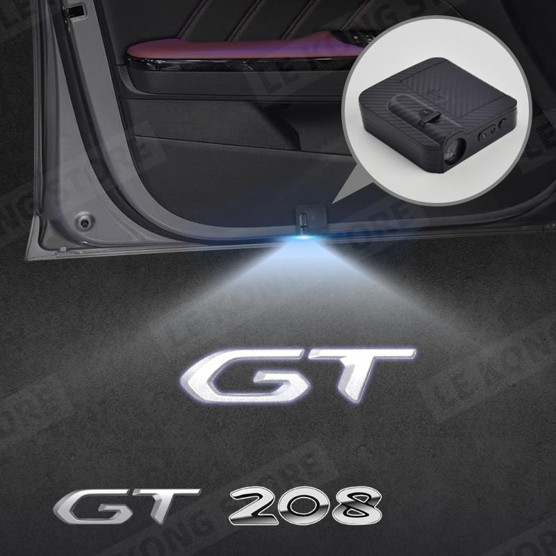 Für Peugeot GT 208 Emblem RCZ 206 205 308 306 Auto Türlicht Willkommensleuchte Kabelloser Projektor Auto Dekoration HD LED