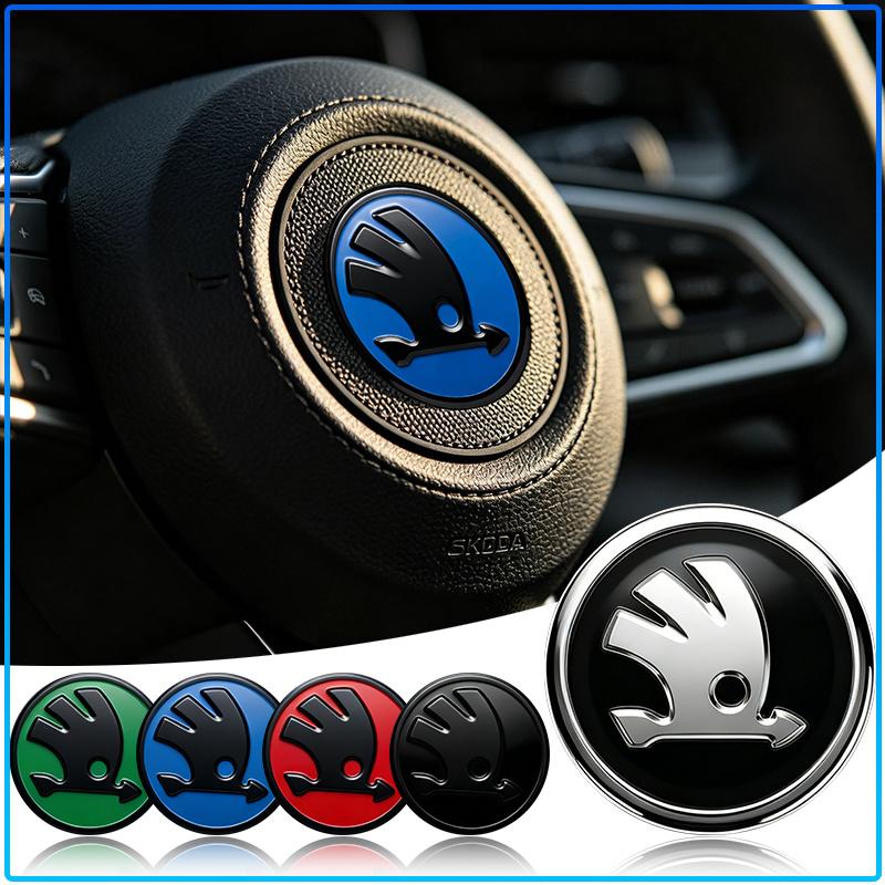Car Steering Wheel Sticker Badge Decoration Auto Accessories For Skoda Octavia MK2 MK1 2 3 A5 A7 A8 Fabia Karoq Superb Rapid Kamiq Scala