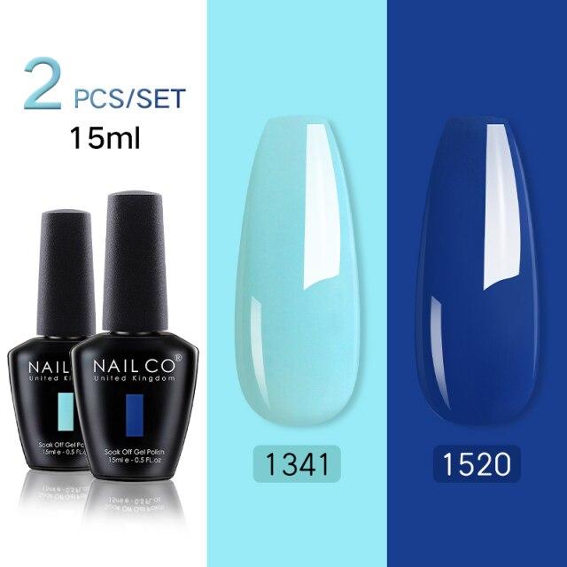 NAILCO 2 цвета, 15 мл, набор гель-лаков для ногтей Vernis, полуперманентный УФ-светодиодный гель для дизайна ногтей, принадлежности для профессионалов, отмачиваемый верхний слой