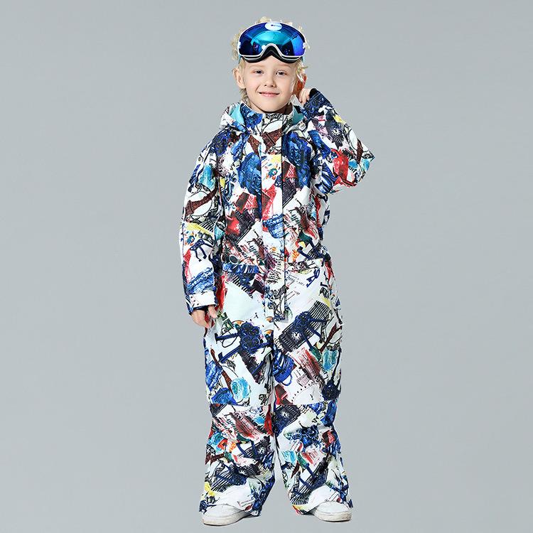 Combinaison de Ski MUTUSNOW pour Enfants - Combinaison de Neige Chaude Une Pièce pour Garçons/Filles