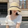 Sunscreen straw hat sunshade UV shade summer seaside sunscreen straw hat retro casual summer sun hat