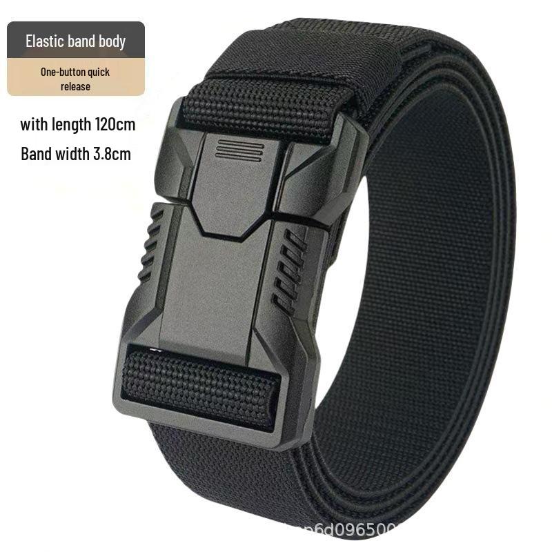 Men's Adjustable Leather Tactical Belt: Elastic, Versatile, Casual, Outdoor Training, Workwear